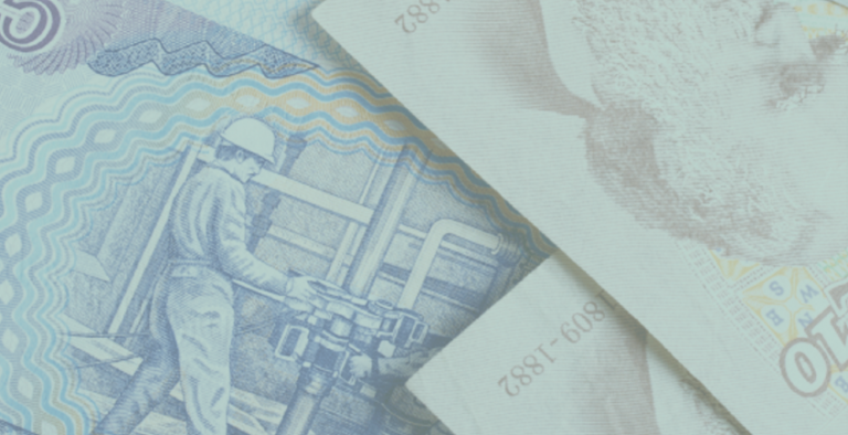 Close up of bank notes