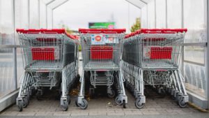 Image of Shopping Trolleys Stacked Together