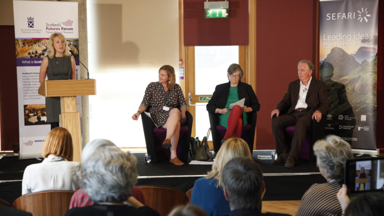 Sustainability expert Heidi Hauf from Forum for the Future talks at a Scotland 2030 event