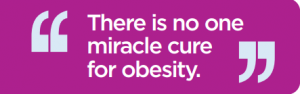 Quote from Kate Grant, Parliament Satff - there is no one miracle cure for obesity