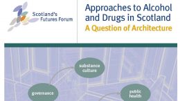 Top of report front page with text in bubbles: substance culture, governance, community, public health