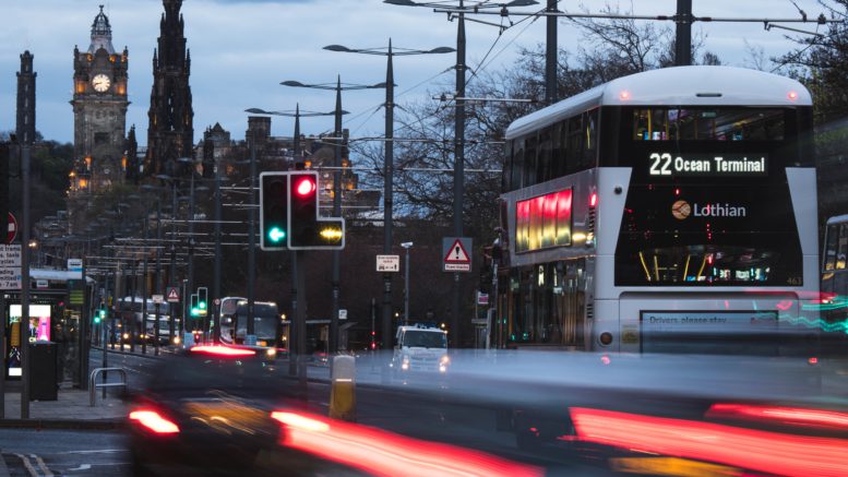 Photo of Edinburgh's Princes Street with traffic