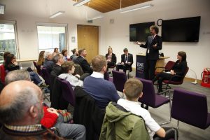 Chris van der Kuyl gives a his perspective, on the future of technology during the Scotland 2030: Technology and Society RSE/Scottish Futures forum event at An Lochran as part of a series of visits undertaken in Inverness by the Presiding Officer. 10 November 2017. Pic - Andrew Cowan/Scottish Parliament