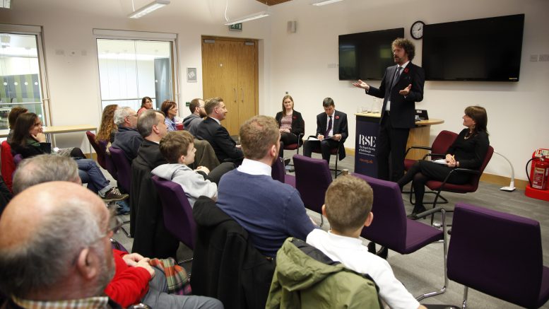 Chris van der Kuyl gives a his perspective, on the future of technology during the Scotland 2030: Technology and Society RSE/Scottish Futures forum event at An Lochran as part of a series of visits undertaken in Inverness by the Presiding Officer. 10 November 2017. Pic - Andrew Cowan/Scottish Parliament