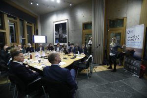 Katherine Trebeck Research Director at Wellbeing Economy Alliance gives her keynote speech at the Scottish Futures Forum - a Wellbeing Economy event. 05 February 2019. Pic - Andrew Cowan/Scottish Parliament