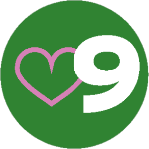 Image of number 9 and a heart