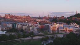 View of the Scottish Parliament from the air