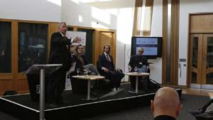 Image of Alex Rowley MSP with panel at Scotland 2030 - A Citizen's Income event