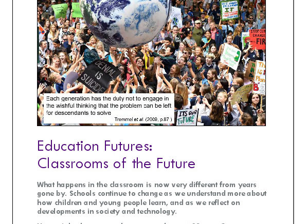 Image of Front page of Education Futures: Classrooms of the Future event report Mar 2022