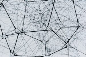 Abstract artwork of connected lines